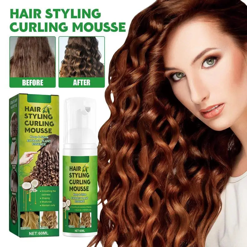 60ml Curly Hair Products Styling Cream Curl Enhancer Anti-Frizz Hair Curling Repairing