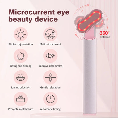 EMS Microcurrent Face Lifting Device Red Light Facial Wand Eye Neck Massager Skin Tightening Anti Wrinkle Skin Care Beauty Tool