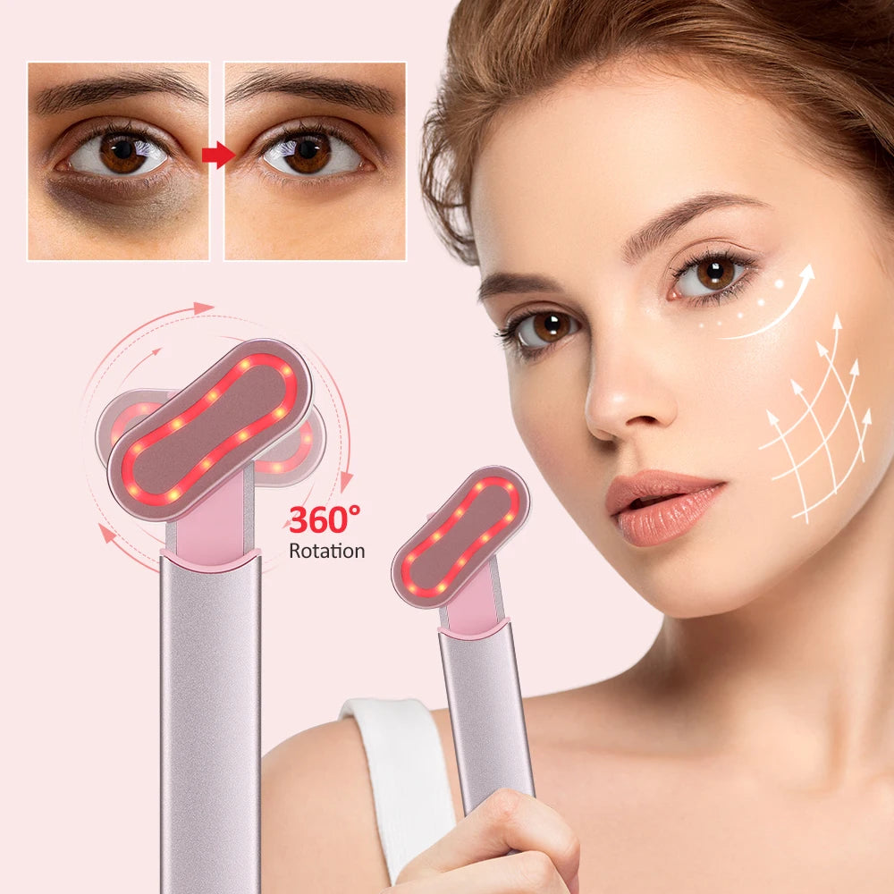 EMS Microcurrent Face Lifting Device Red Light Facial Wand Eye Neck Massager Skin Tightening Anti Wrinkle Skin Care Beauty Tool