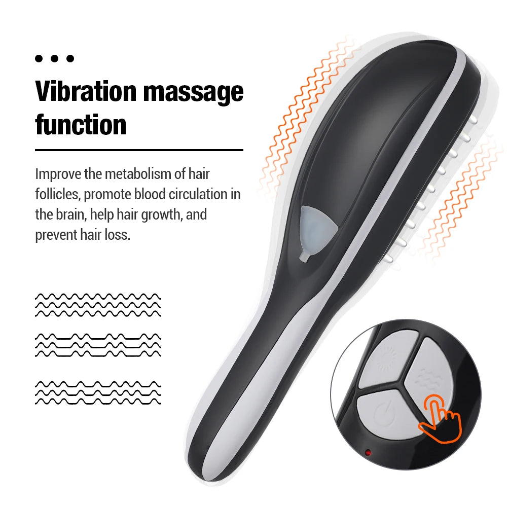 Sonic Vibration Scalp Massager Red Light Therapy Head Massage Comb